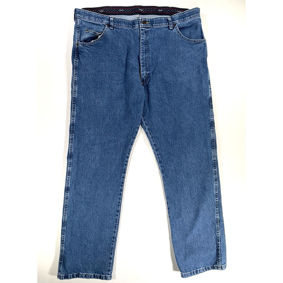 Wrangler Relaxed Fit Jeans for Men, Size 44x32 - Blue - Picture 1 of 9